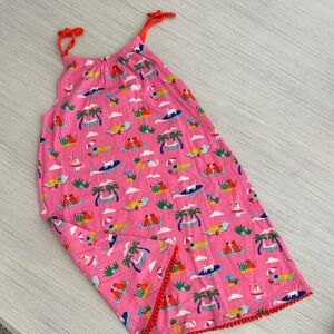Mini Boden Pink Tropical Print Sun Dress
